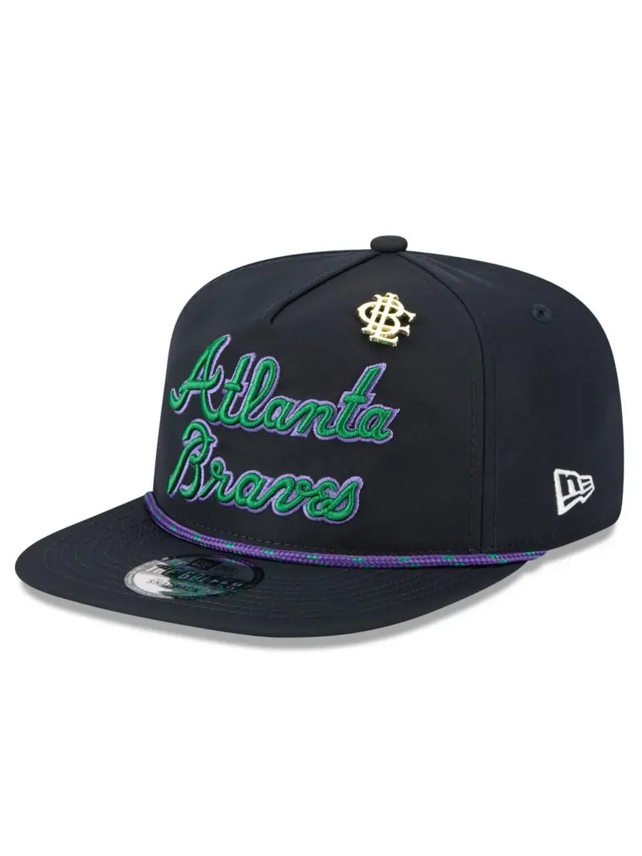 New Era Мужская темно-синяя бейсболка Atlanta Braves 2025 Big League Chew Golfer Snapback