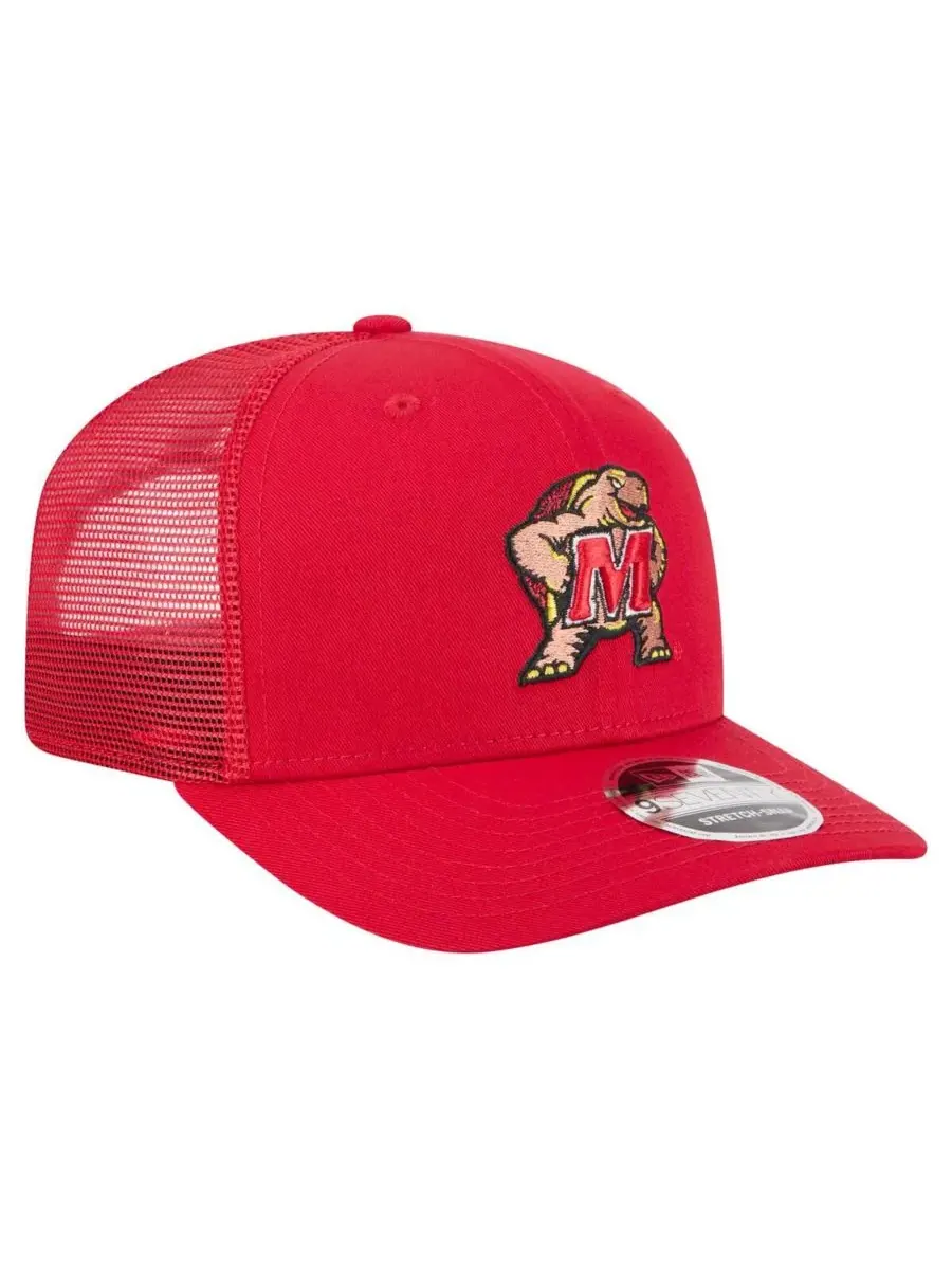 New Era Мужская красная бейсболка Maryland Terrapins Primary 9SEVENTY Trucker с эластичными — изображение 3 из 4, красный