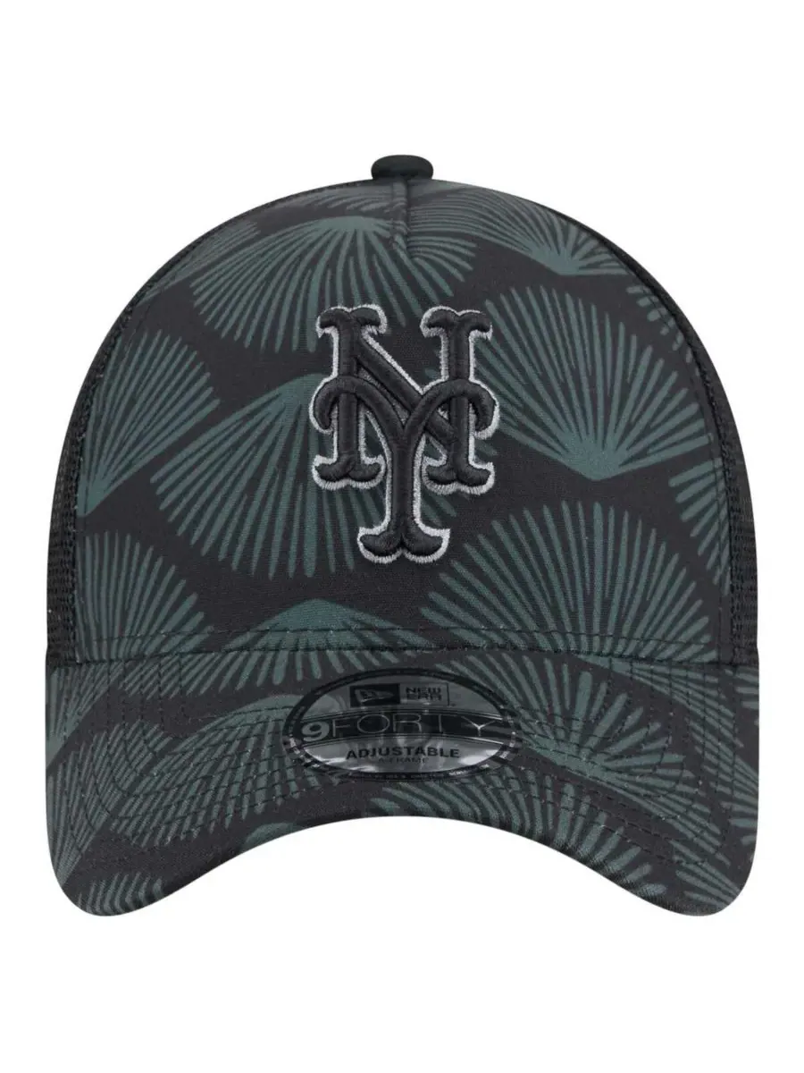 New Era Мужская черная регулируемая кепка-тракер New York Mets 9FORTY A-Frame — изображение 4 из 5, черный