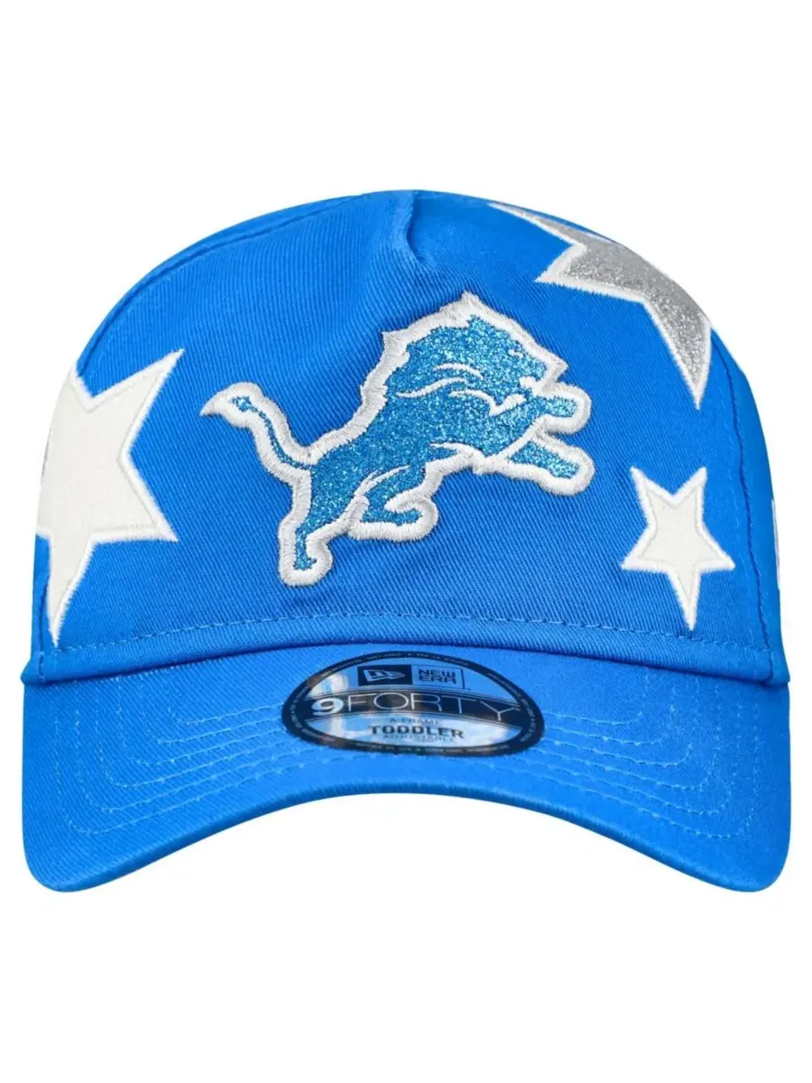 Детская кепка с вышитым логотипом Detroit Lions New Era Stardom 9FORTY A-Frame — изображение 2 из 4, синий