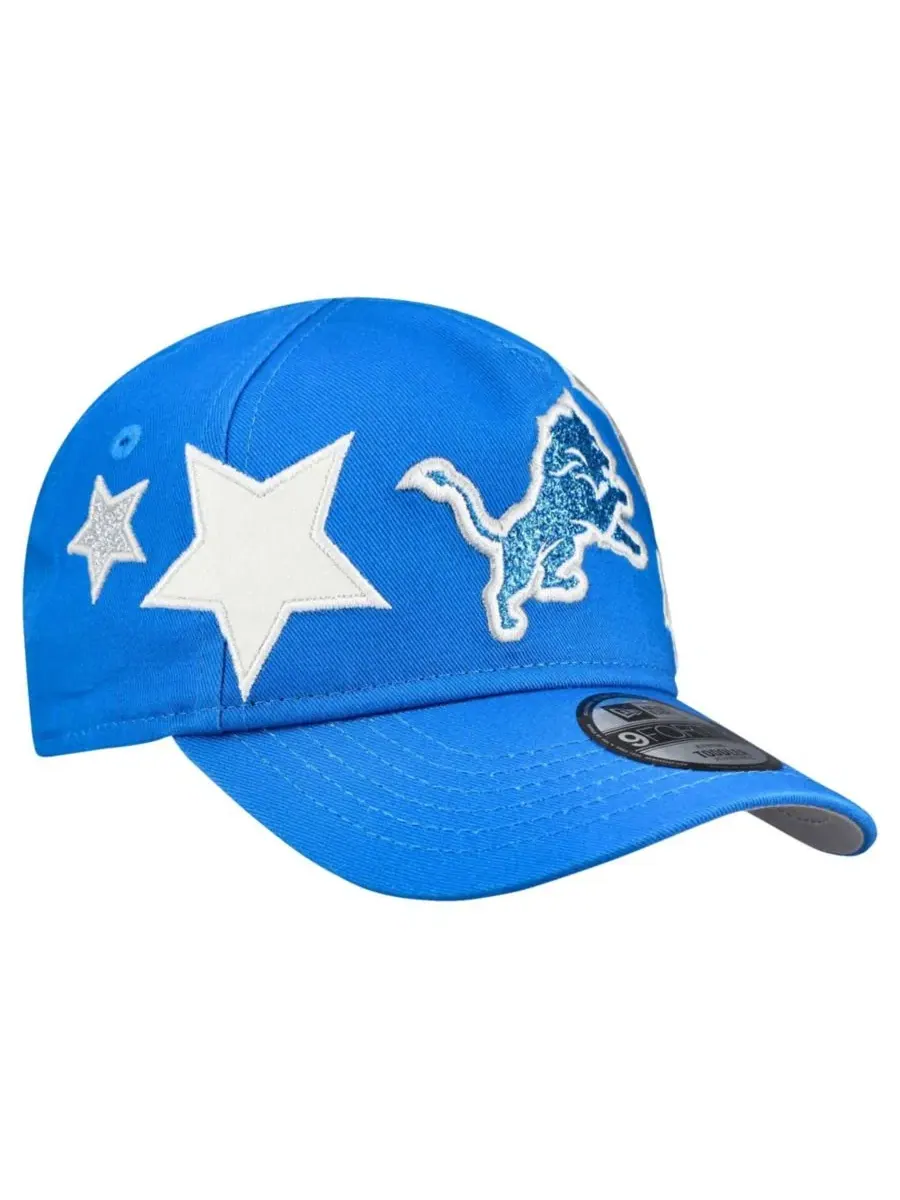 Детская кепка с вышитым логотипом Detroit Lions New Era Stardom 9FORTY A-Frame — изображение 3 из 4, синий