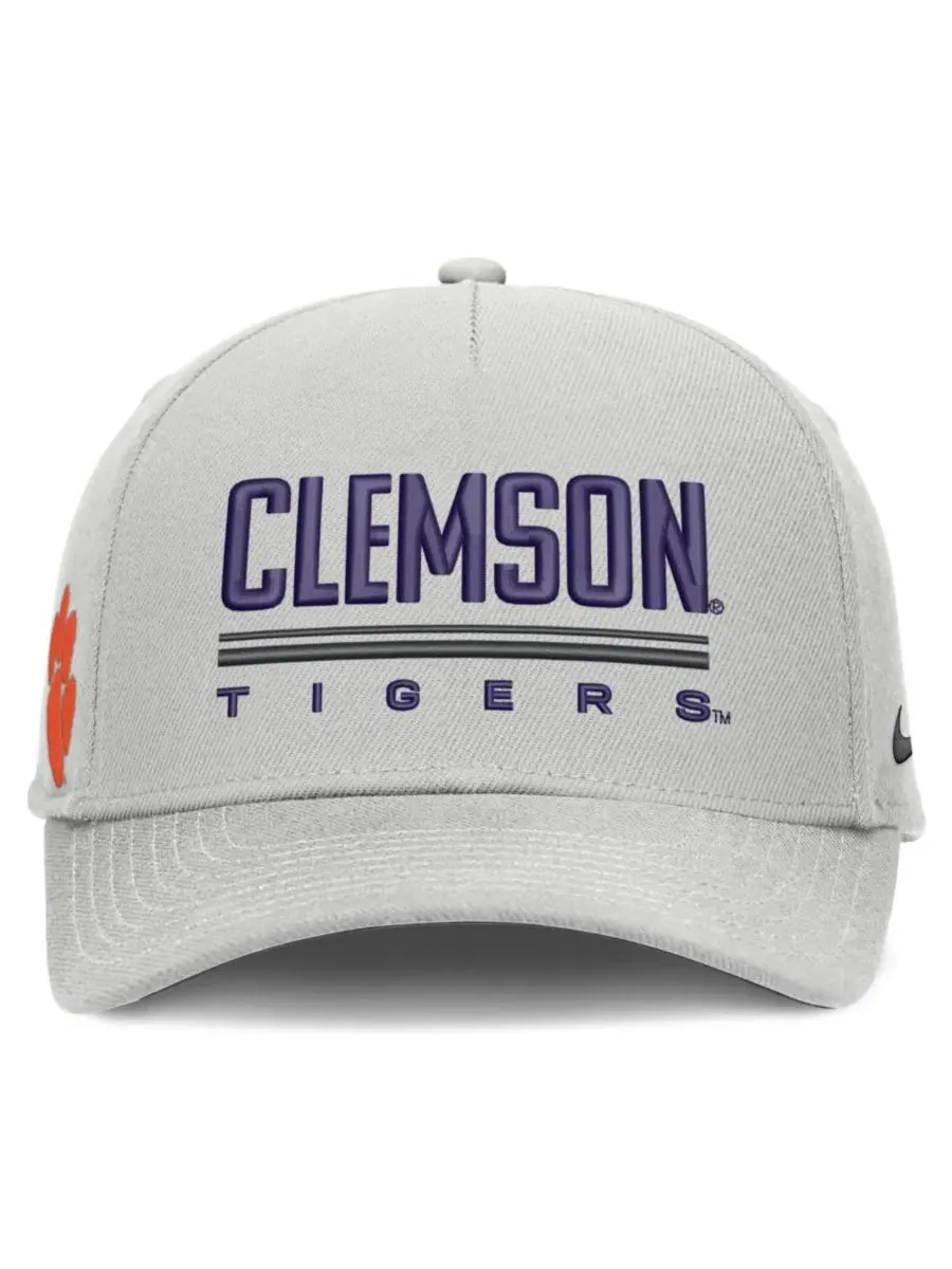 Бейсболка Nike Clemson Tigers 2026 Sideline Dri-FIT Rise Adjustable — изображение 2 из 5, серый