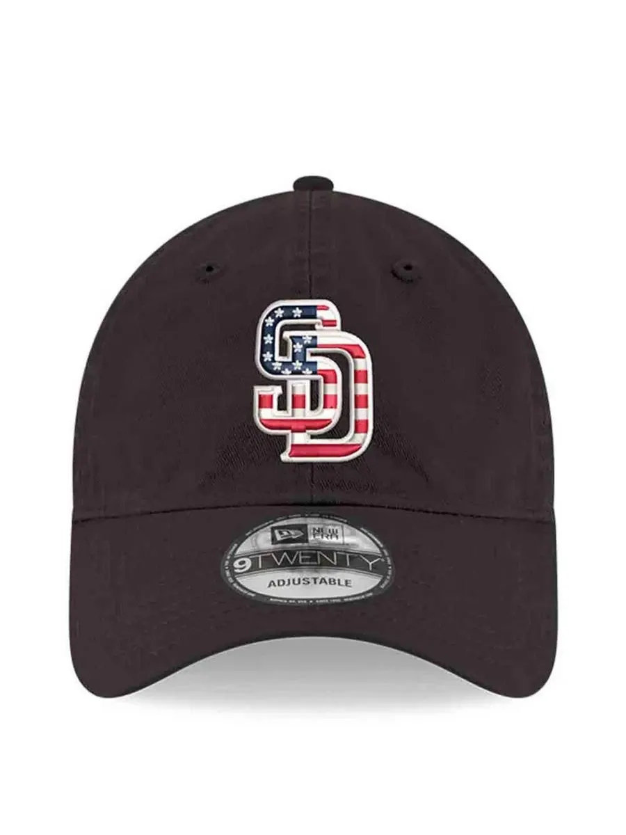 Бейсболка с вышитым логотипом San Diego Padres, America 250 New Era — изображение 2 из 4, черный