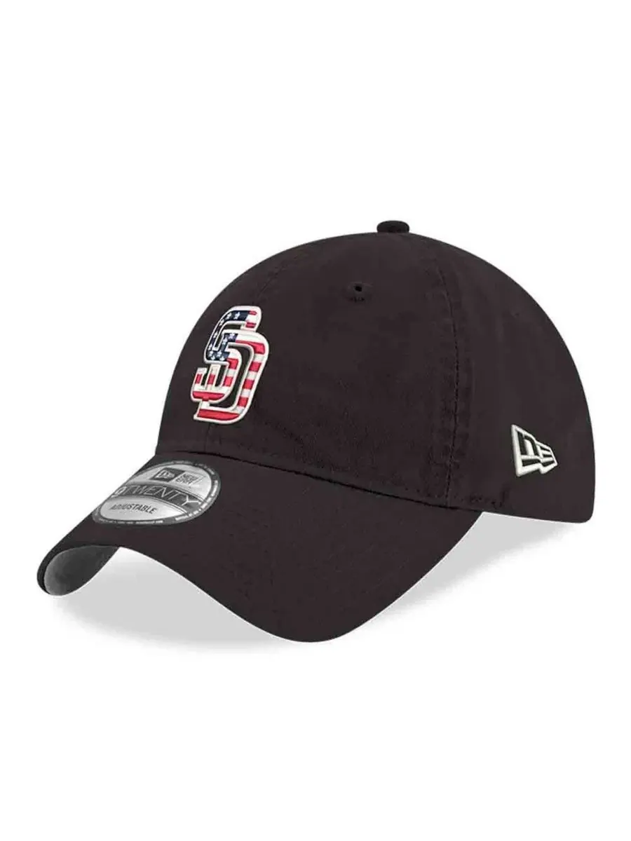 Бейсболка с вышитым логотипом San Diego Padres, America 250 New Era — изображение 3 из 4, черный