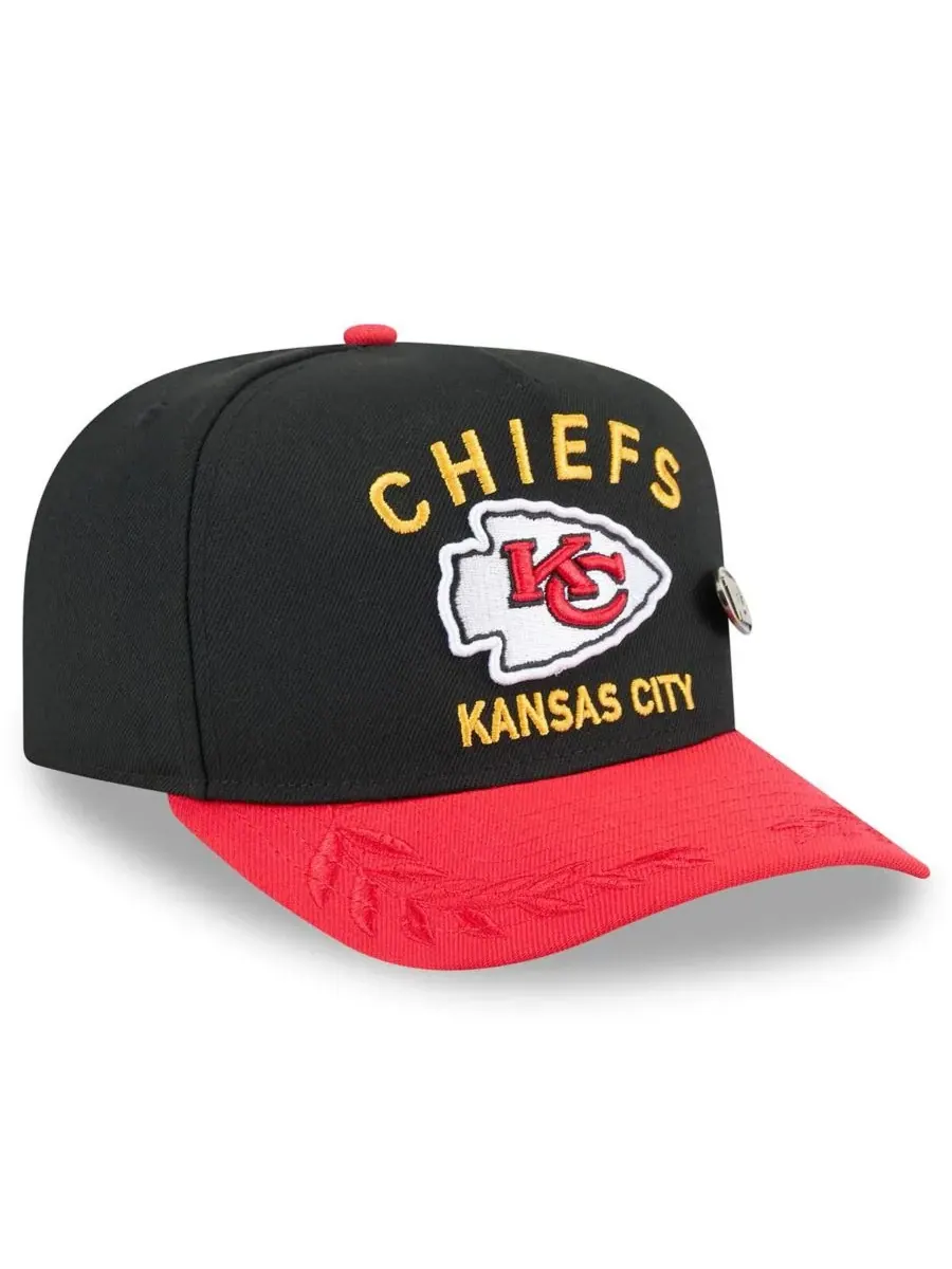 New Era Мужская кепка Kansas City Chiefs 2025 NFL Draft On Stage A-Frame 59FIFTY — изображение 4 из 5, черный красный