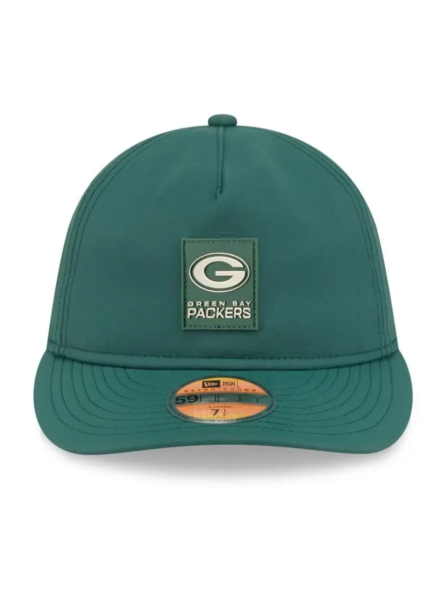New Era Мужская зеленая кепка Green Bay Packers 2025 Sideline Retro Crown 59FIFTY Fitted Hat — изображение 5 из 5, зеленый