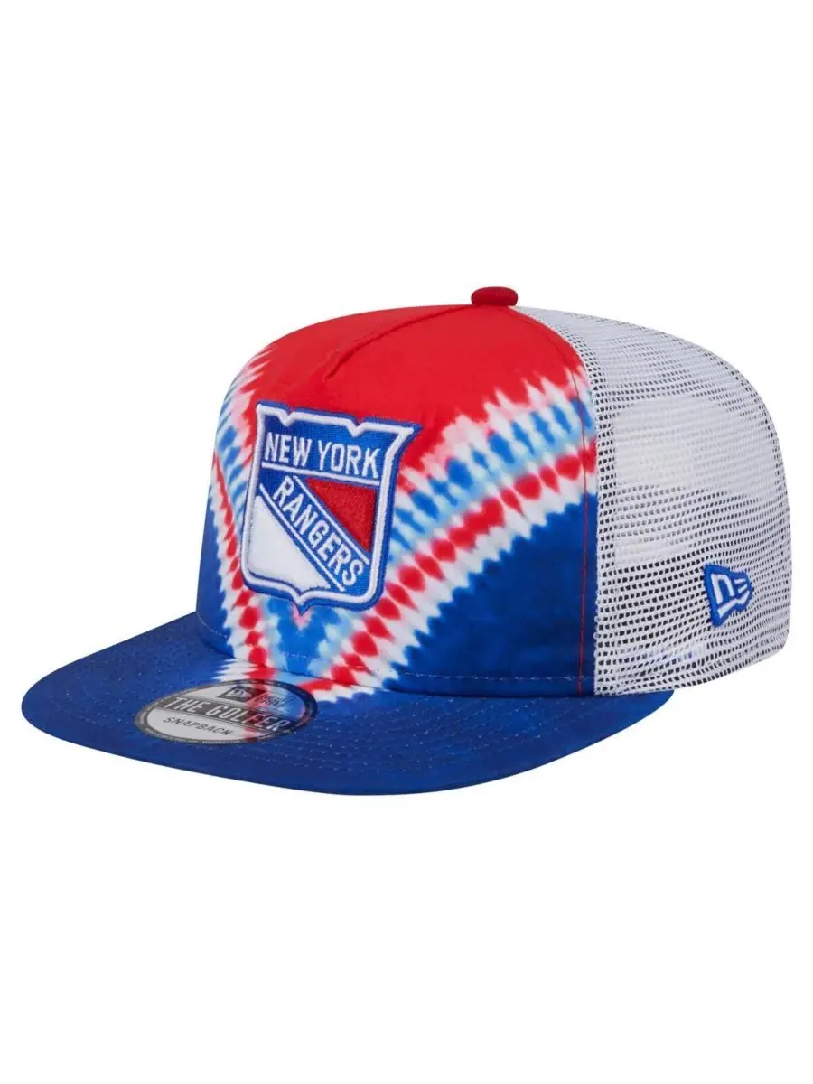 New Era Мужская сине-красная бейсболка New York Rangers в стиле ретро с V-образным рисунком и