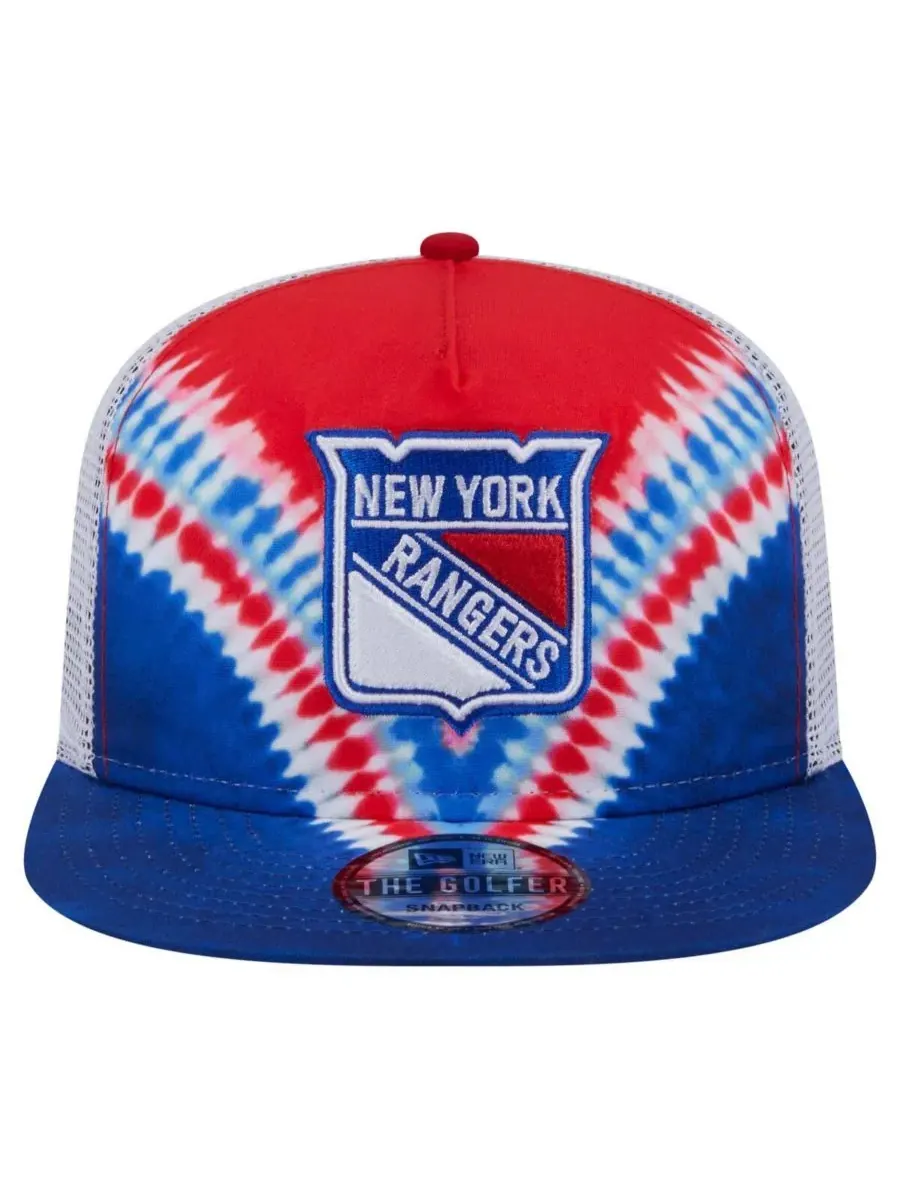 New Era Мужская сине-красная бейсболка New York Rangers в стиле ретро с V-образным рисунком и — изображение 3 из 4