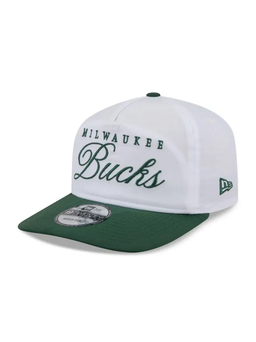 New Era Мужская кепка Milwaukee Bucks 2025 NBA Draft On-Stage из нейлона, размер 19TWENTY — изображение 3 из 4, белый зеленый
