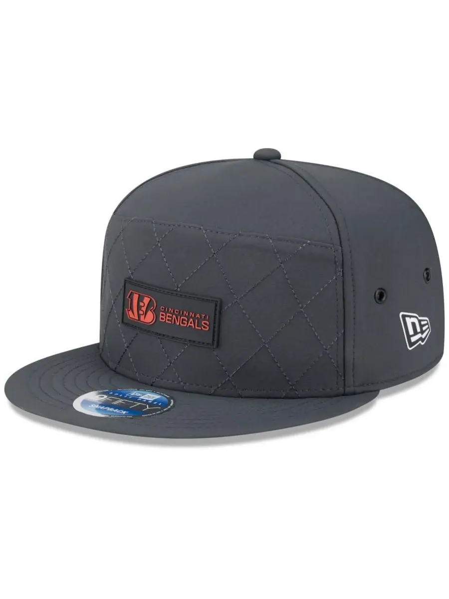 New Era Мужская бейсболка 9FIFTY Snapback угольного цвета с разрезом для холодной погоды, с