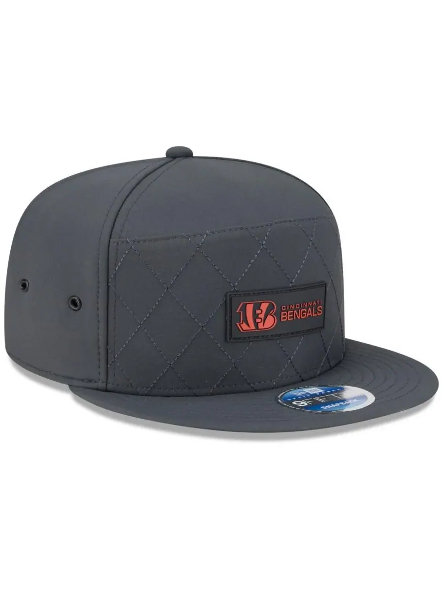 New Era Мужская бейсболка 9FIFTY Snapback угольного цвета с разрезом для холодной погоды, с — изображение 4 из 5, темно-серый
