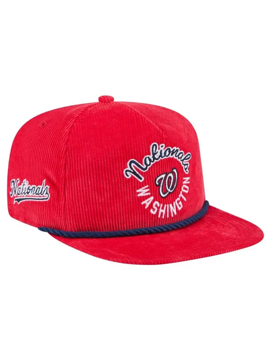 New Era Мужская красная вельветовая кепка для гольфа Washington Nationals Full Circle с