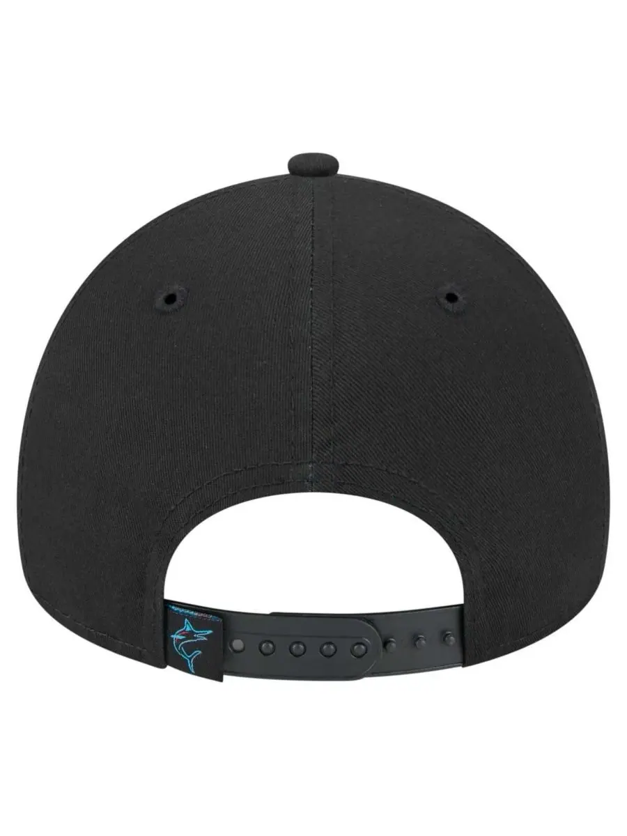 New Era Мужская черная регулируемая бейсболка Miami Marlins 9FORTY A-Frame — изображение 3 из 5, черный