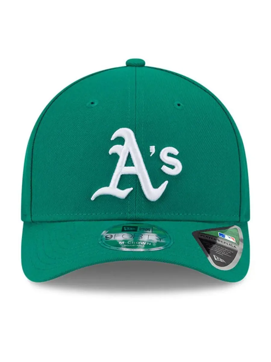 New Era Мужская регулируемая бейсболка Kelly Green Athletics Player Replica 9FORTY — изображение 5 из 5, зеленый