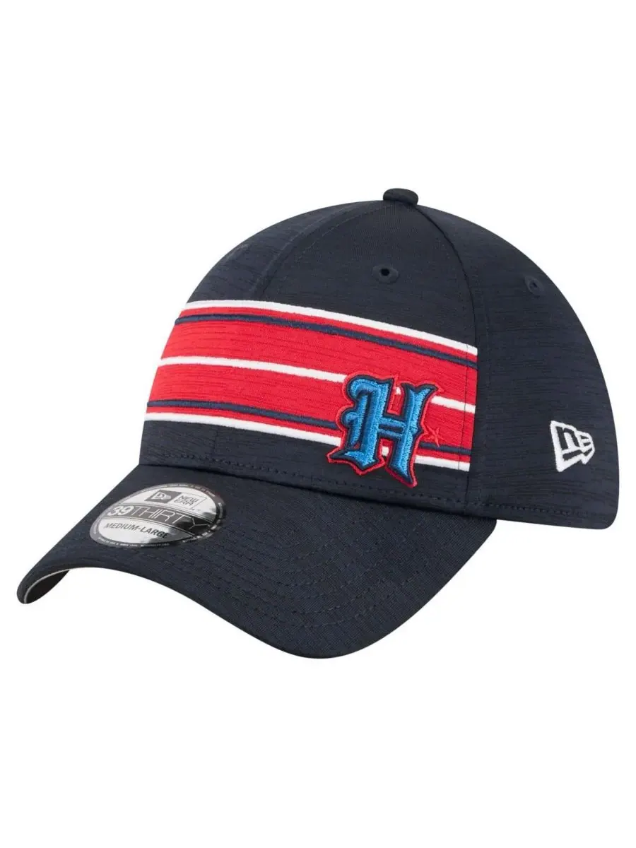 New Era Мужская кепка 39THIRTY Flex Hat темно-синего цвета с полосками в стиле команды Houston