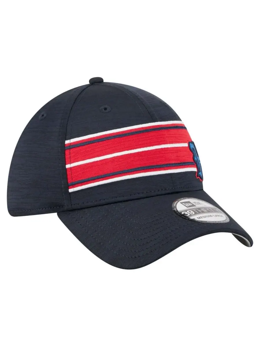 New Era Мужская кепка 39THIRTY Flex Hat темно-синего цвета с полосками в стиле команды Houston — изображение 2 из 4