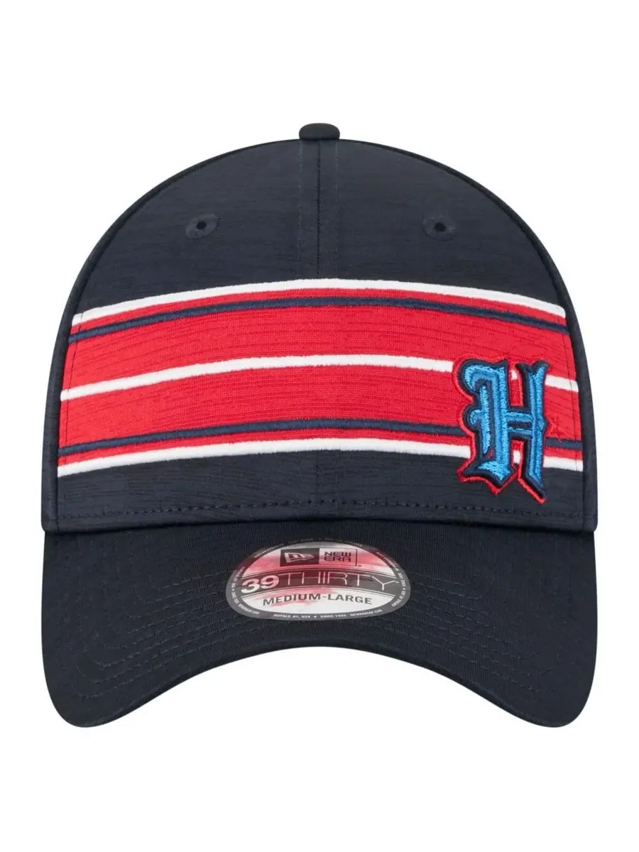 New Era Мужская кепка 39THIRTY Flex Hat темно-синего цвета с полосками в стиле команды Houston — изображение 4 из 4