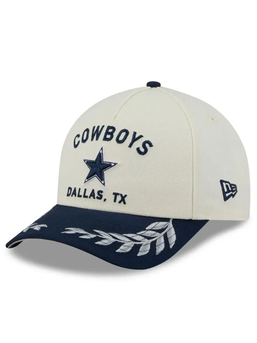 New Era Мужская кепка 39THIRTY Flex кремового/темно-синего цвета с символикой команды Dallas