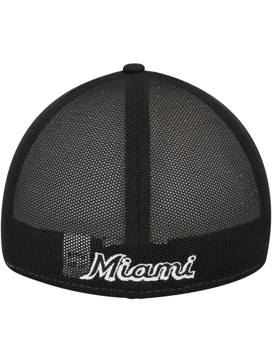 New Era Мужская черно-белая бейсболка Miami Marlins 2023 для тренировок на поле (модель 39THIRTY — изображение 2 из 5