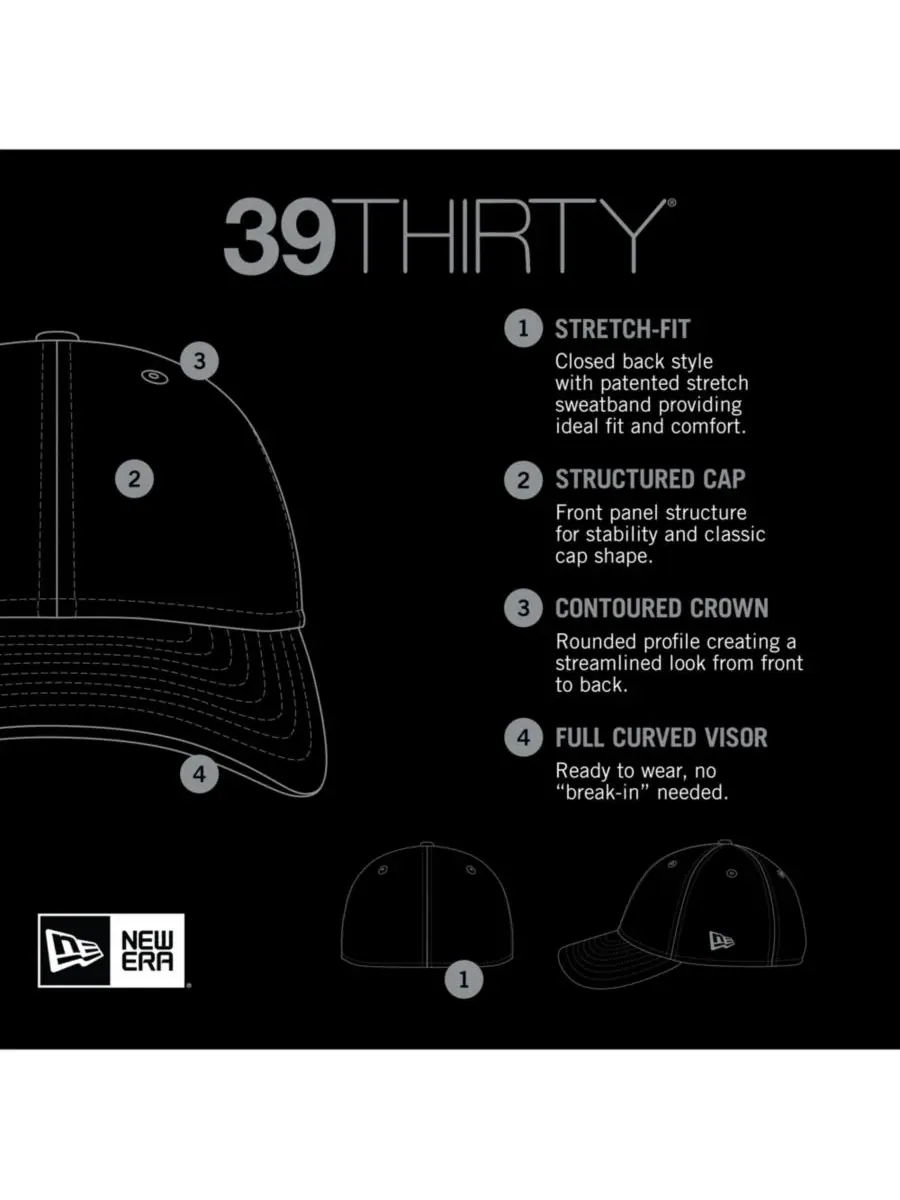 New Era Мужская черно-белая бейсболка Miami Marlins 2023 для тренировок на поле (модель 39THIRTY — изображение 5 из 5