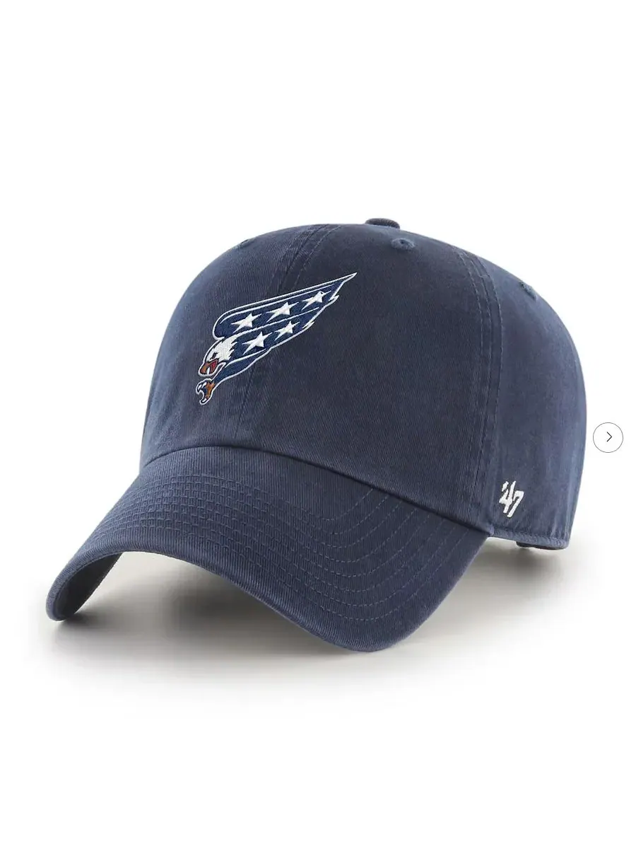 '47 Brand Мужская темно-синяя бейсболка Washington Capitals Alternate Clean Up с регулируемым