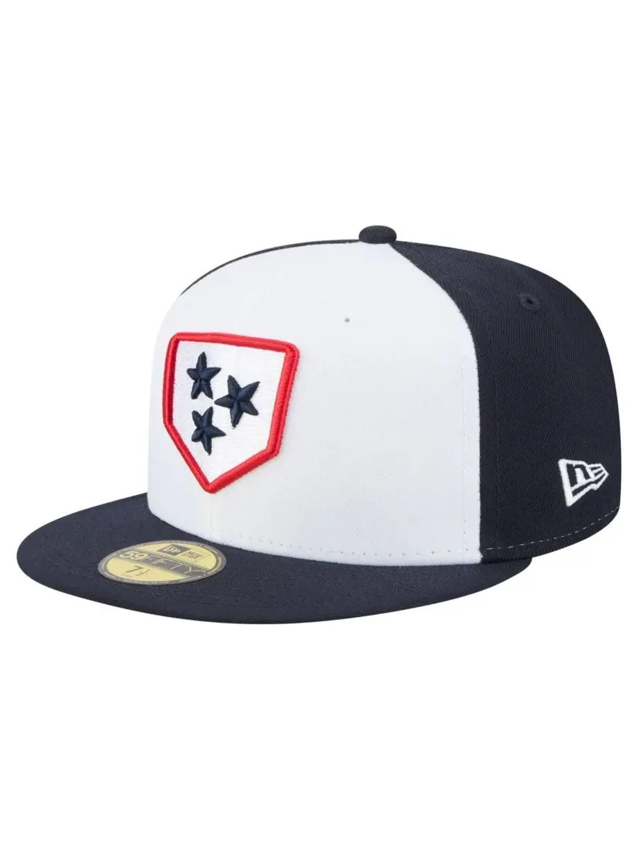 New Era Мужская бело-черная кепка Nashville Sounds Authentic Collection 59FIFTY Fitted Hat