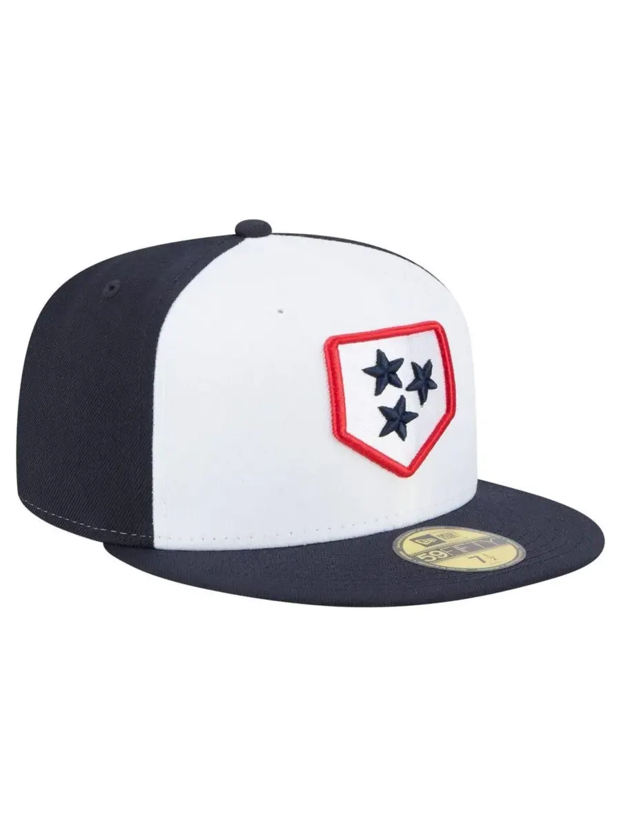 New Era Мужская бело-черная кепка Nashville Sounds Authentic Collection 59FIFTY Fitted Hat — изображение 3 из 4, белый черный