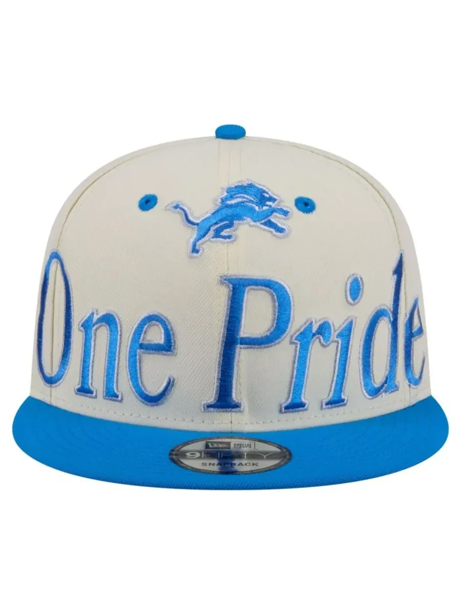 Кепка-снапбек с вышивкой Detroit Lions, модель Oversized Slogan 9FIFTY New Era — изображение 2 из 7, бежевый
