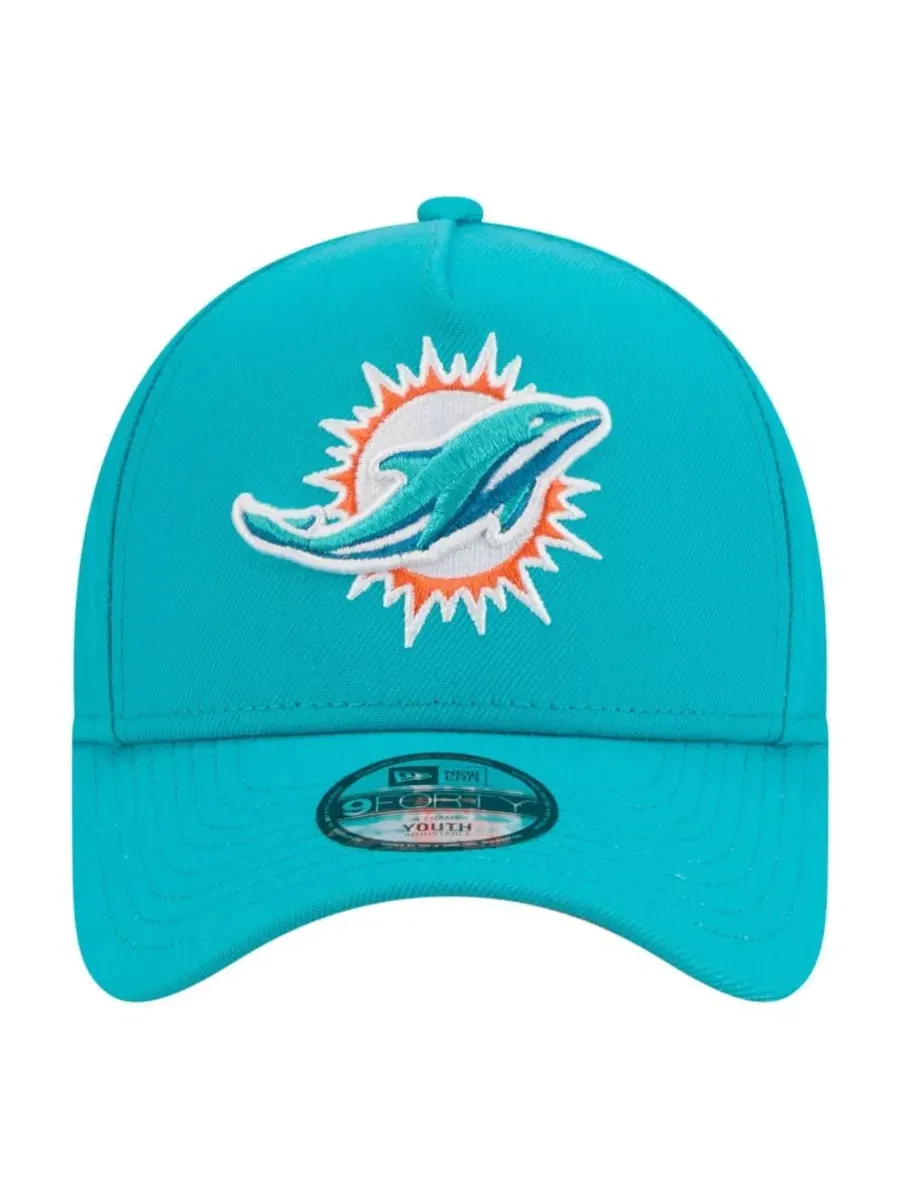 Кепка New Era 9FORTY A-Frame с вышитым логотипом Miami Dolphins — изображение 2 из 7, голубой