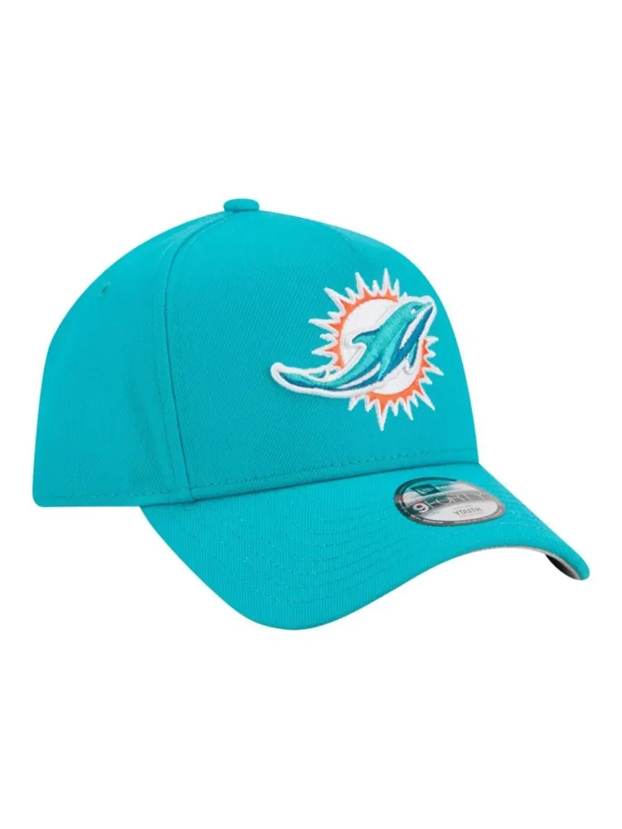 Кепка New Era 9FORTY A-Frame с вышитым логотипом Miami Dolphins — изображение 3 из 7, голубой