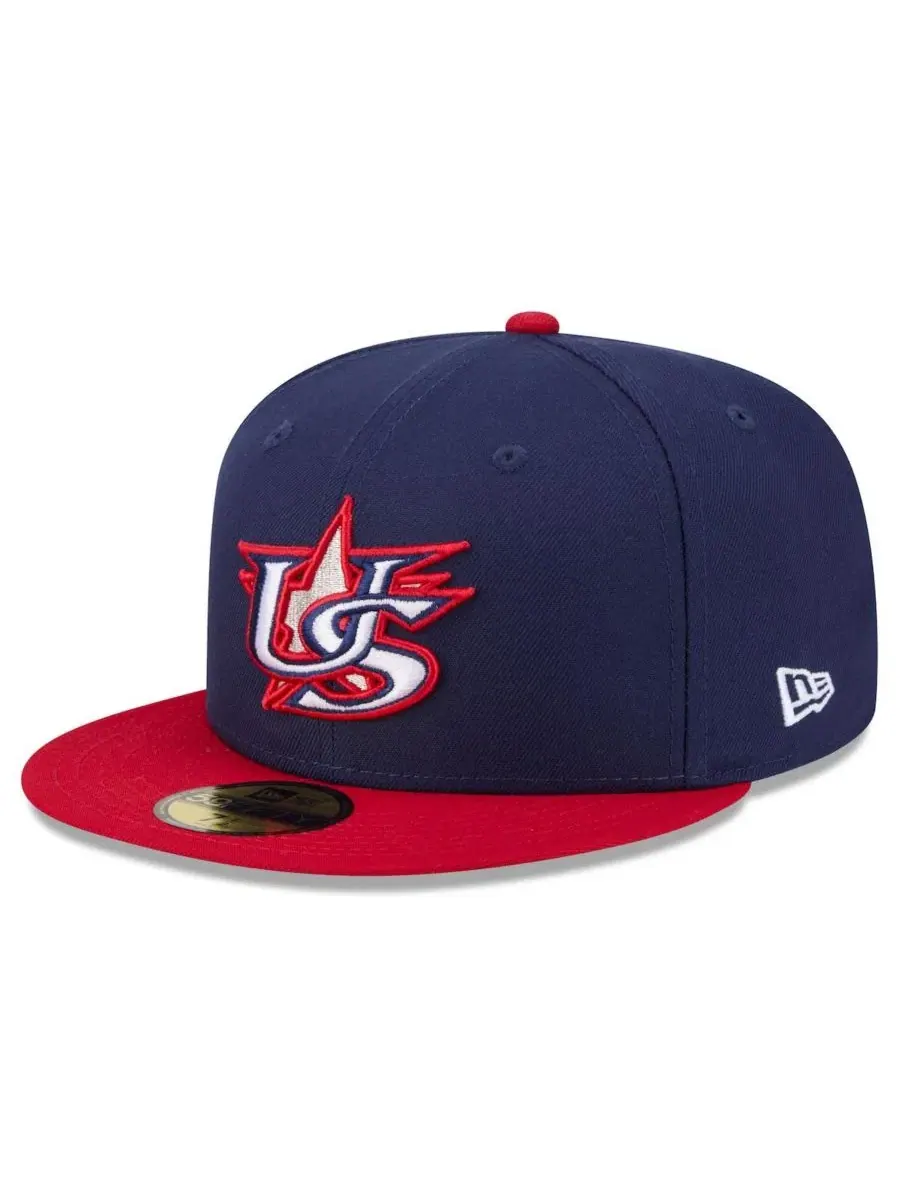 Бейсболка New Era USA Baseball 59FIFTY — изображение 3 из 4, темно-синий красный