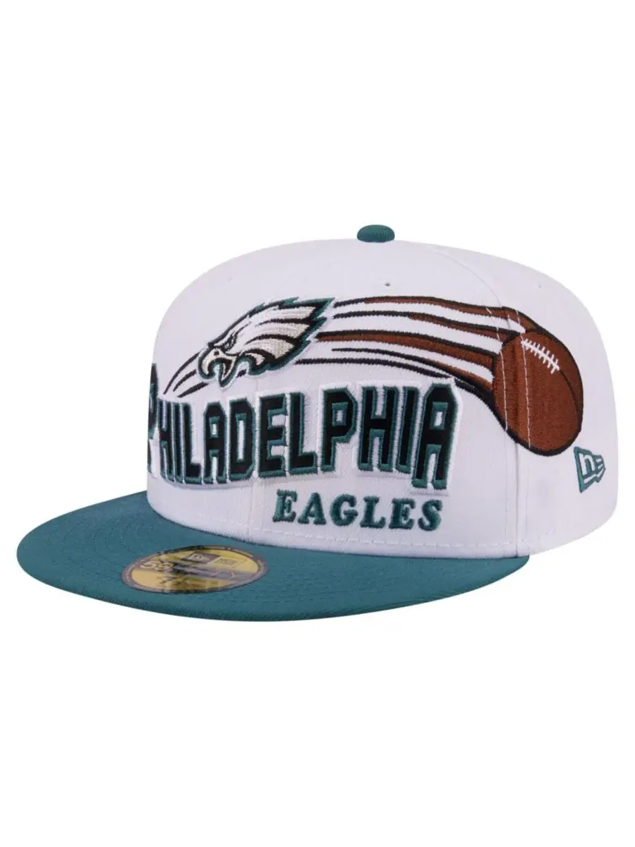 Кепка с вышивкой Philadelphia Eagles Retro Swoop New Era — изображение 3 из 7, белый зеленый