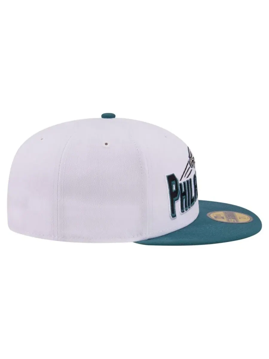 Кепка с вышивкой Philadelphia Eagles Retro Swoop New Era — изображение 6 из 7, белый зеленый