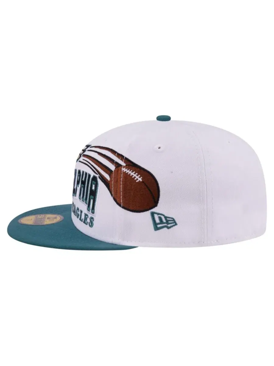 Кепка с вышивкой Philadelphia Eagles Retro Swoop New Era — изображение 7 из 7, белый зеленый
