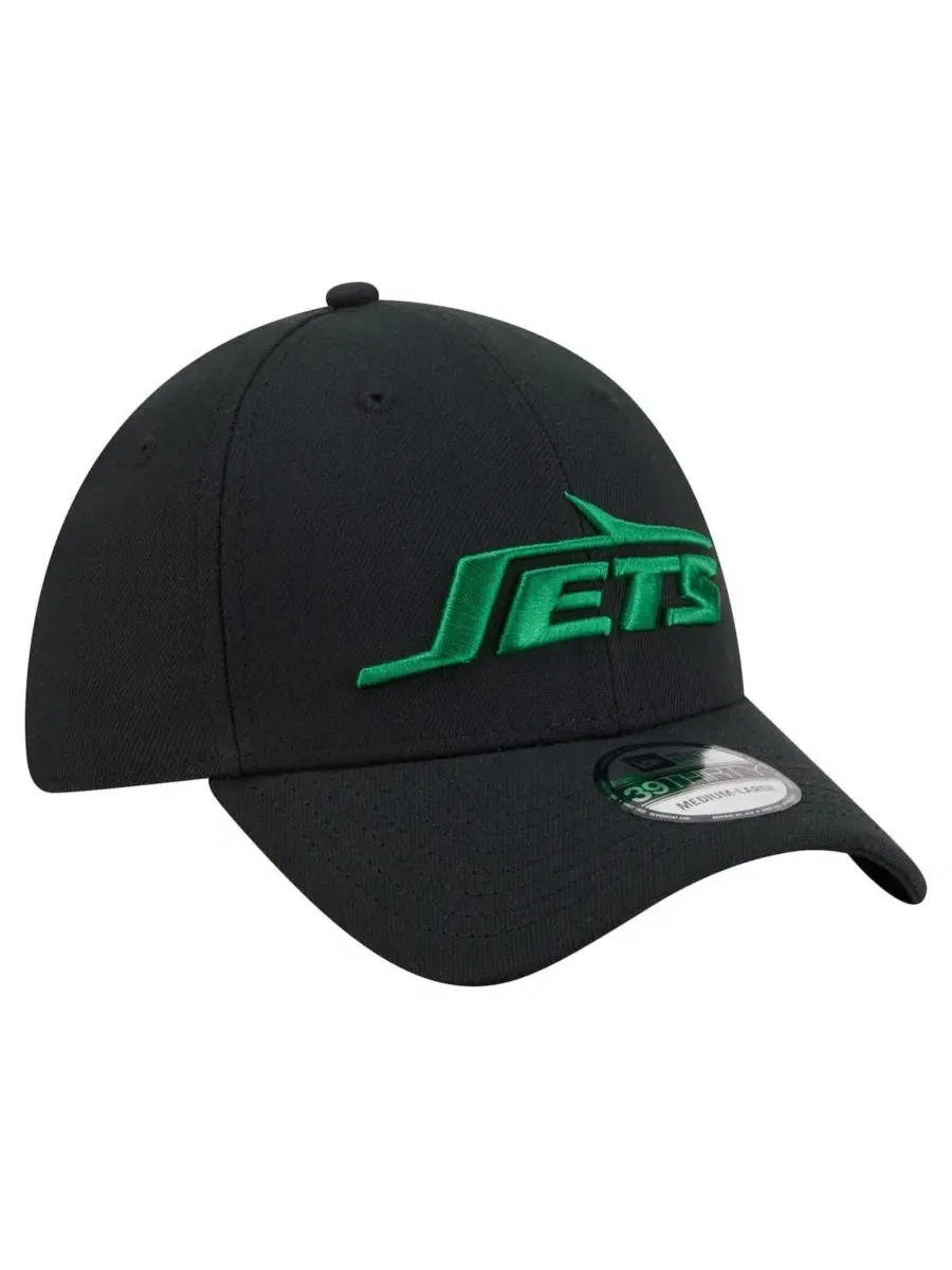 Кепка New Era 39THIRTY с вышитым логотипом команды, New York Jets — изображение 4 из 5, черный