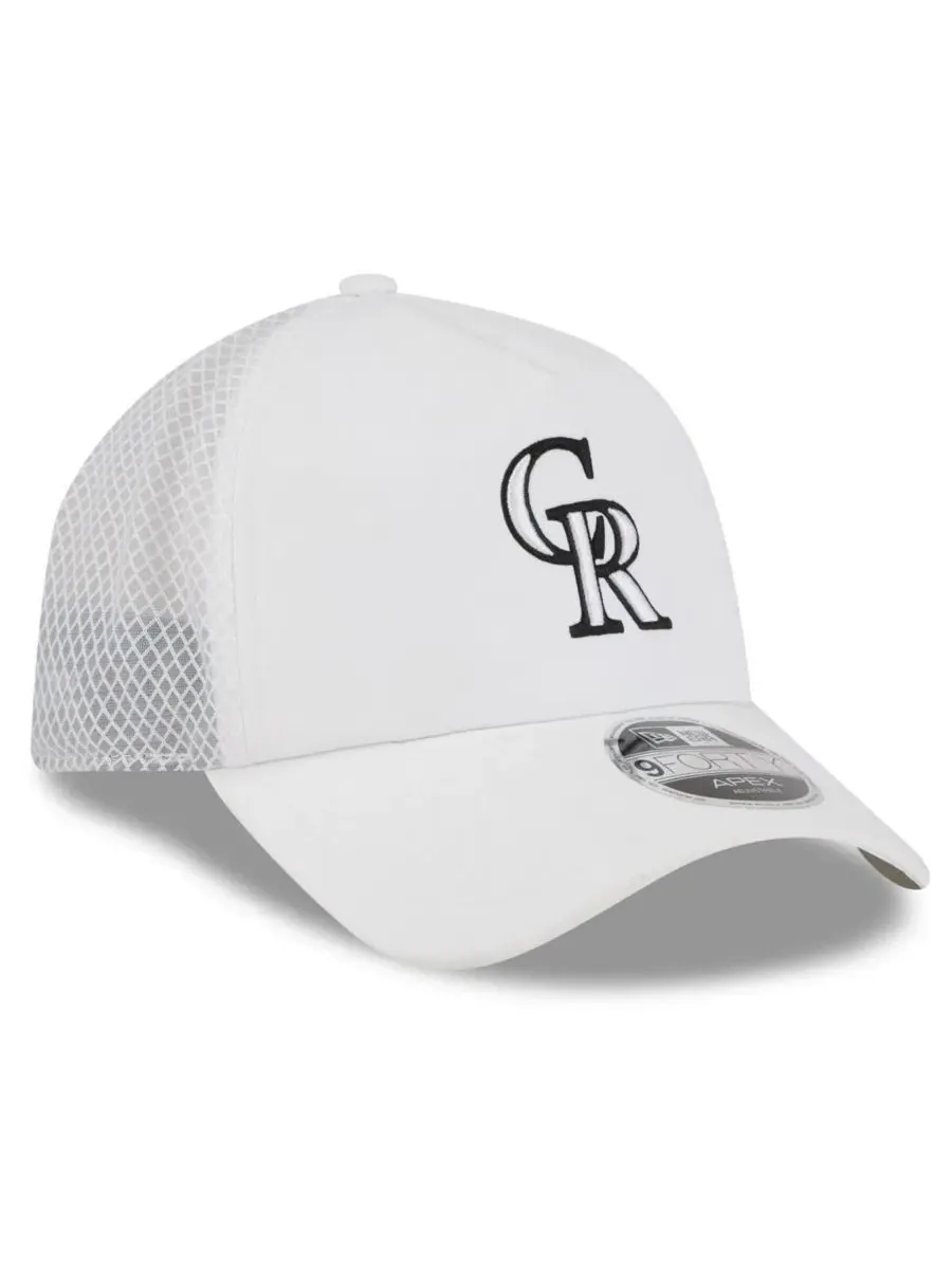Бейсболка-тракер с вышитым логотипом Colorado Rockies New Era — изображение 3 из 4, белый