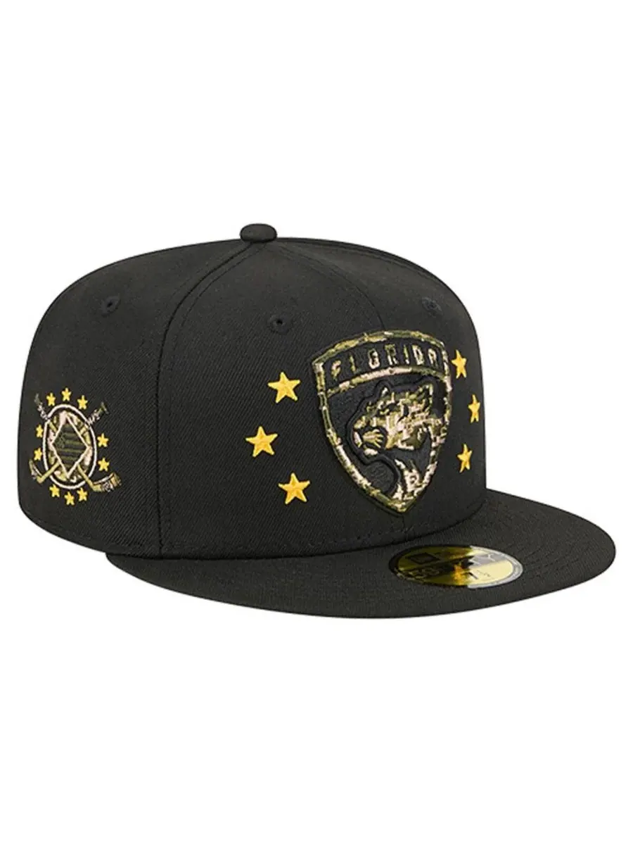 New Era Мужская черная бейсболка Florida Panthers с цифровым камуфляжным рисунком Stars 59FIFTY в
