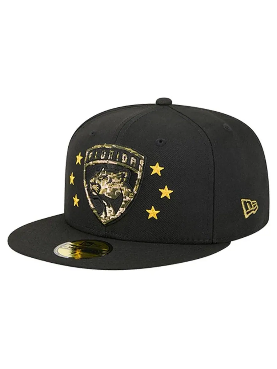 New Era Мужская черная бейсболка Florida Panthers с цифровым камуфляжным рисунком Stars 59FIFTY в — изображение 3 из 4