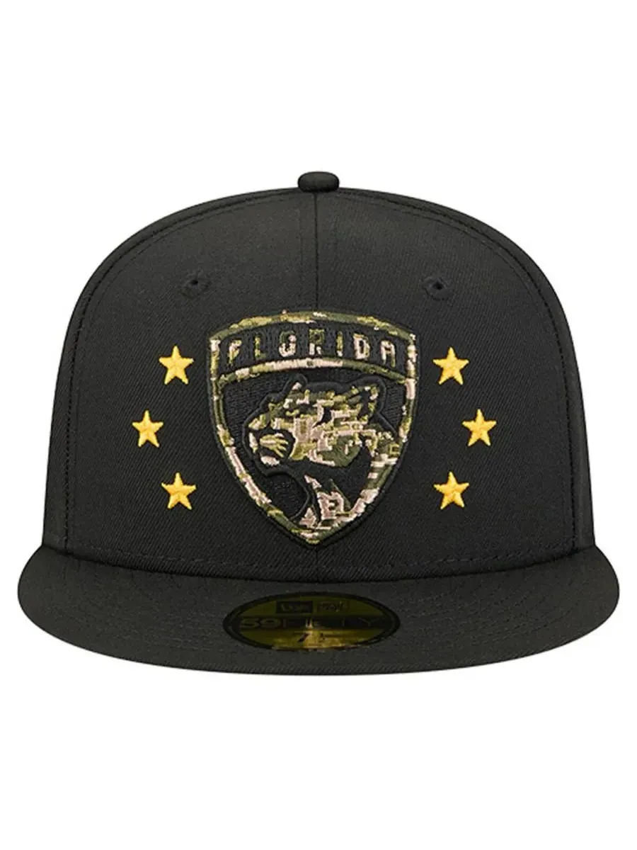 New Era Мужская черная бейсболка Florida Panthers с цифровым камуфляжным рисунком Stars 59FIFTY в — изображение 4 из 4