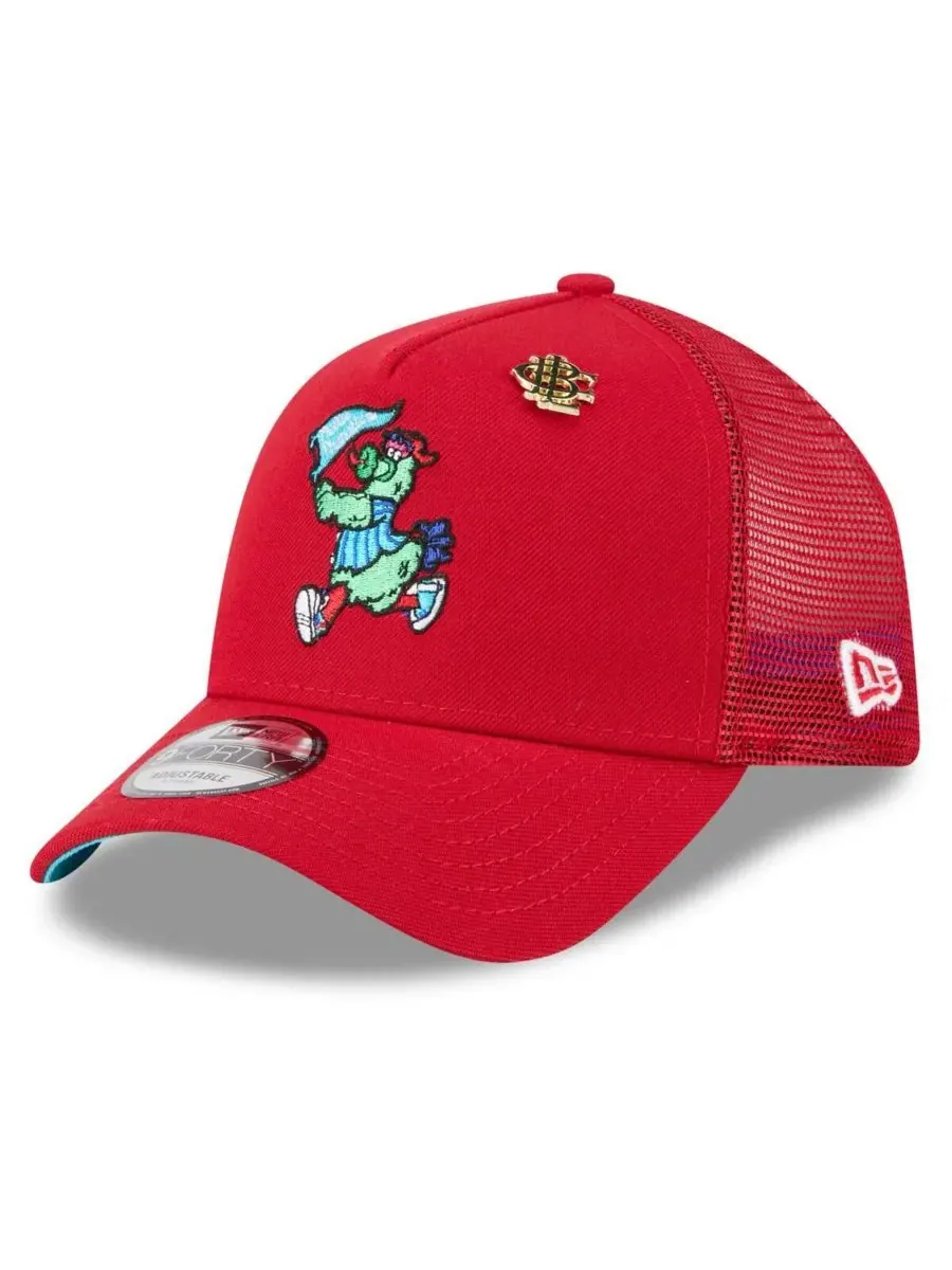 New Era Мужская красная регулируемая кепка-тракер Philadelphia Phillies 2025 Big League Chew