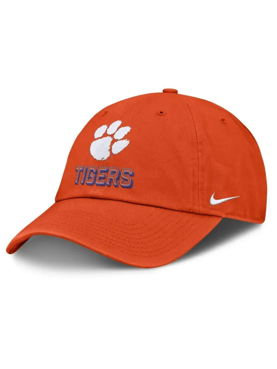 Nike Мужская регулируемая кепка оранжевого цвета с символикой команды Clemson Tigers 2025 On-Field