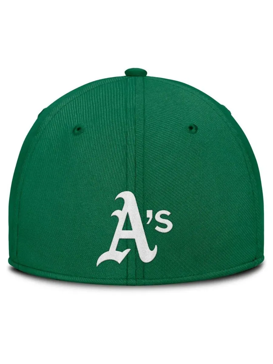 Nike Мужская кепка Oakland Athletics Rise Swoosh Performance Flex — изображение 2 из 3, зеленый золотистый