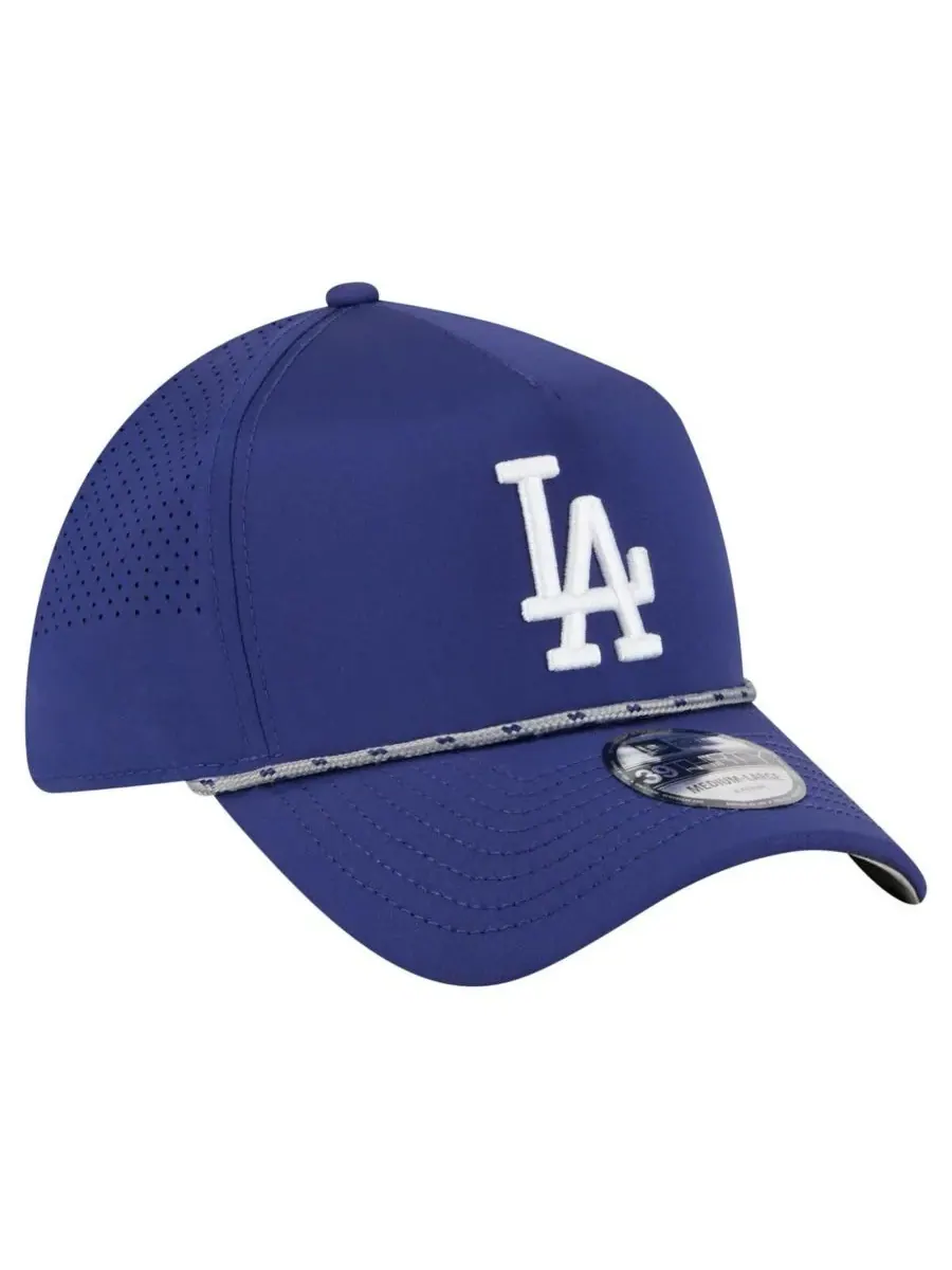Мужская бейсболка Royal Los Angeles Dodgers 39THIRTY A-Frame Perforated Flex Hat New Era — изображение 2 из 5, королевский