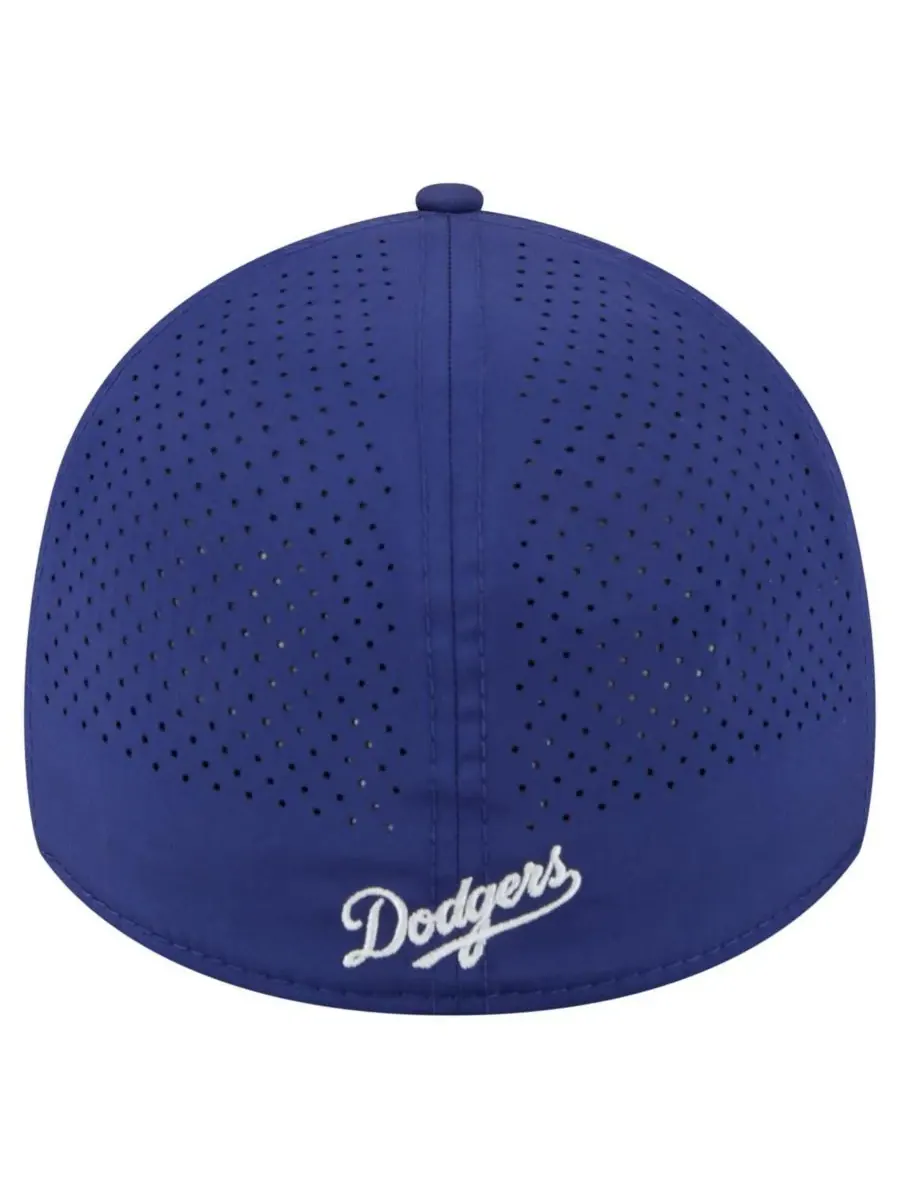 Мужская бейсболка Royal Los Angeles Dodgers 39THIRTY A-Frame Perforated Flex Hat New Era — изображение 3 из 5, королевский