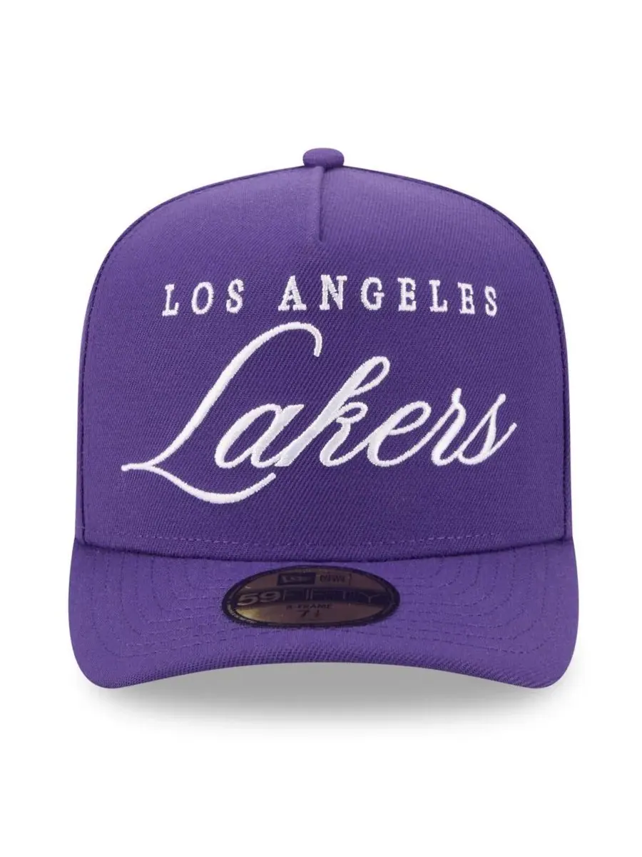 New Era Мужская фиолетовая кепка Los Angeles Lakers 2025 NBA Draft A-Frame 59FIFTY Fitted Hat — изображение 2 из 4