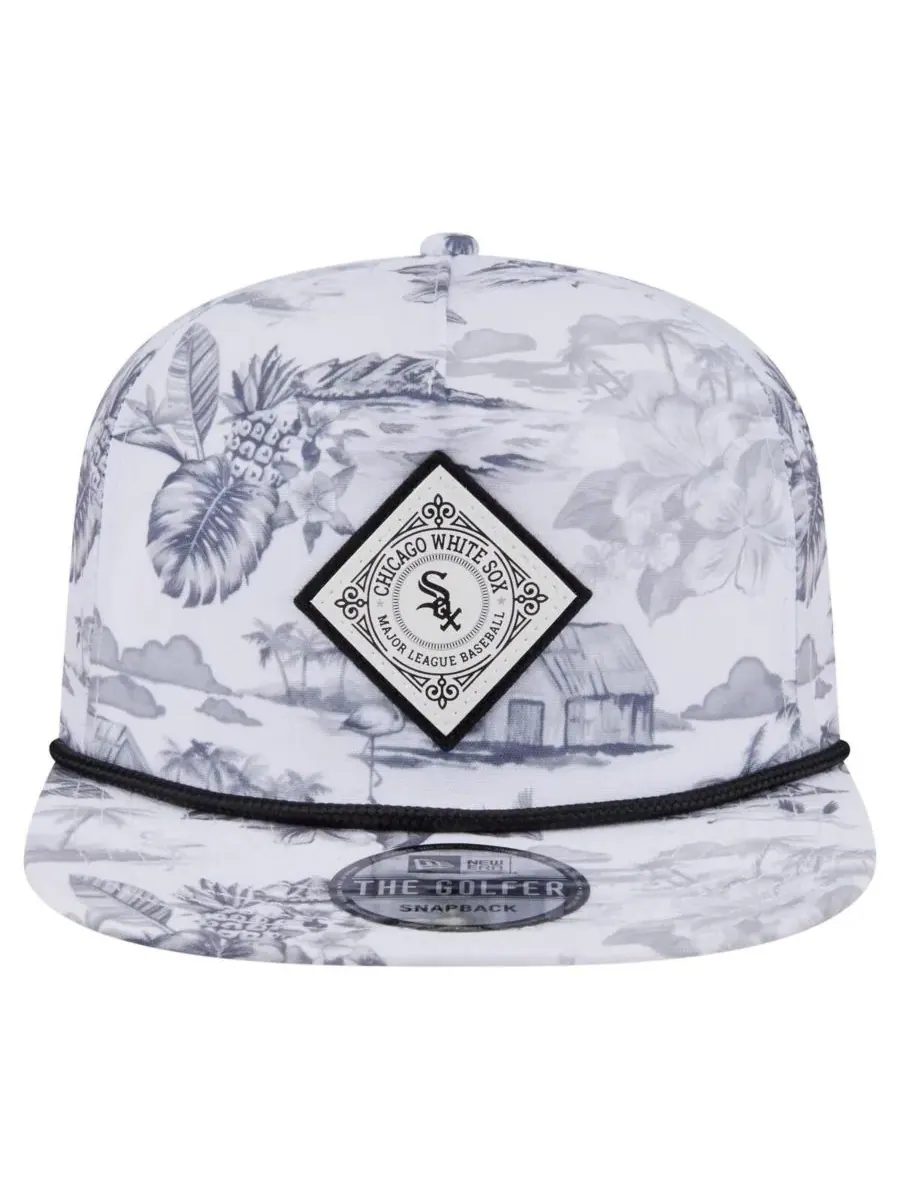 New Era Мужская белая бейсболка Chicago White Sox с принтом Island Golfer Snapback — изображение 2 из 5, белый