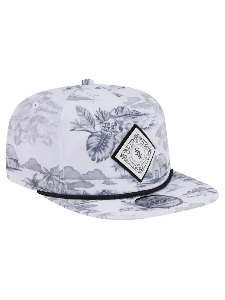 New Era Мужская белая бейсболка Chicago White Sox с принтом Island Golfer Snapback — изображение 3 из 5, белый