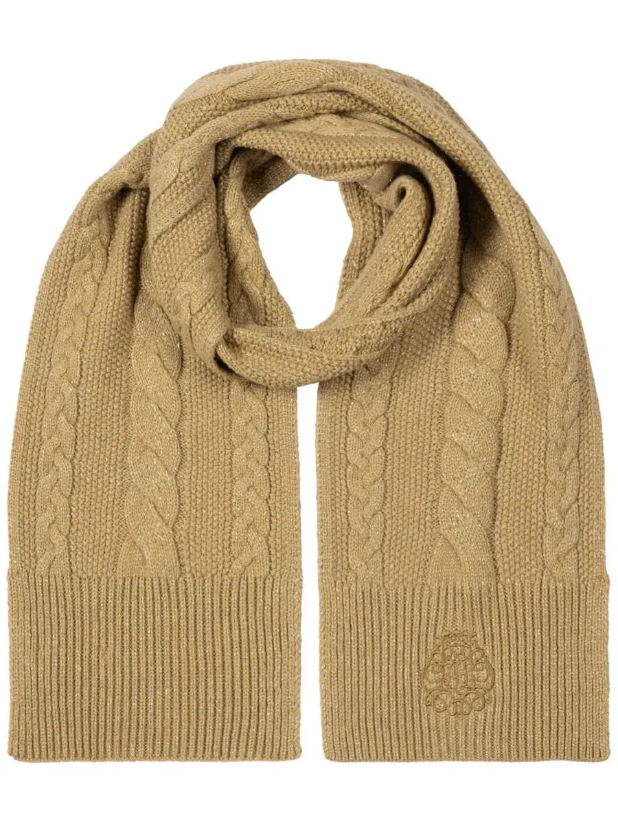 Шарф с кабельным узором и вышивкой Metallic Direct Embroidery Cable Lauren Ralph Lauren, Lauren