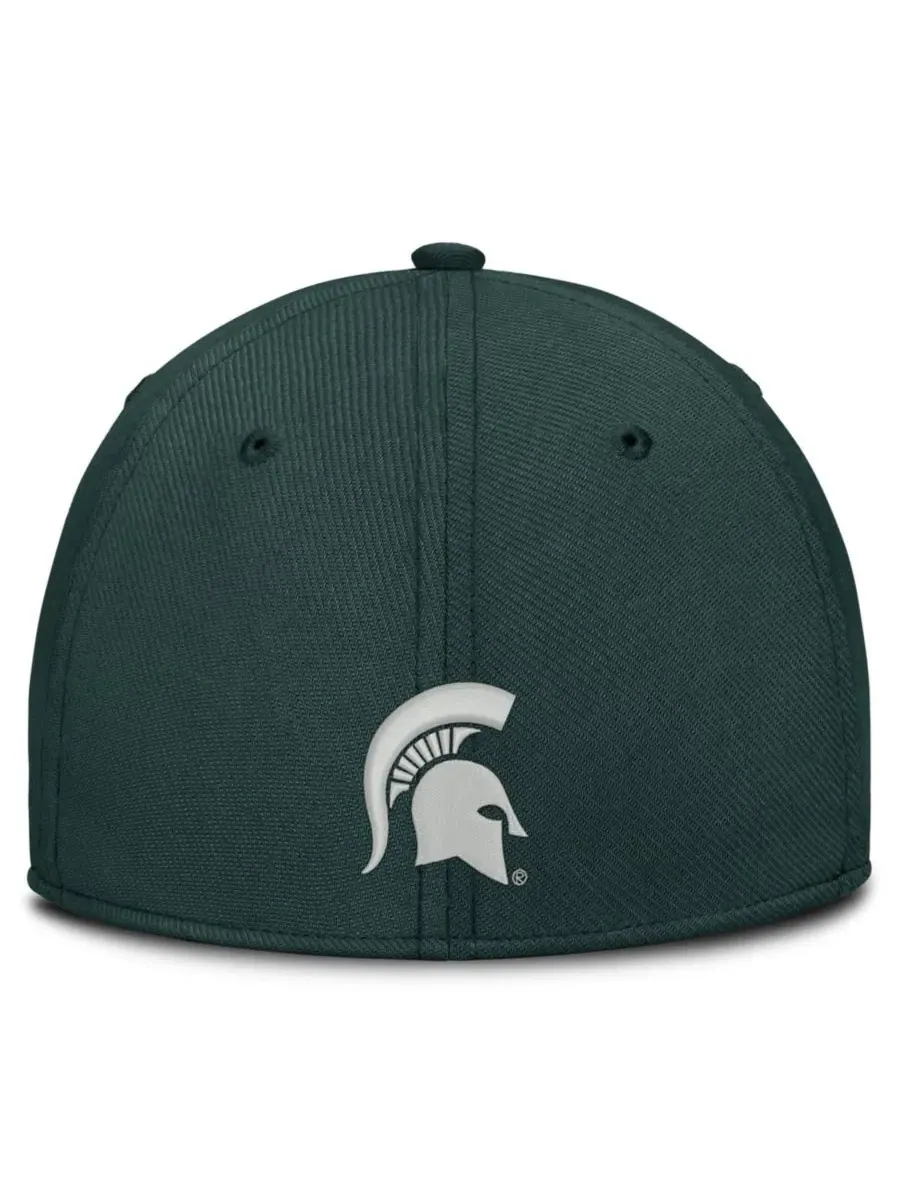 Кепка Nike Rise On-Field SwooshFlex Dri-FIT Flex, Michigan State Spartans — изображение 4 из 4, зеленый