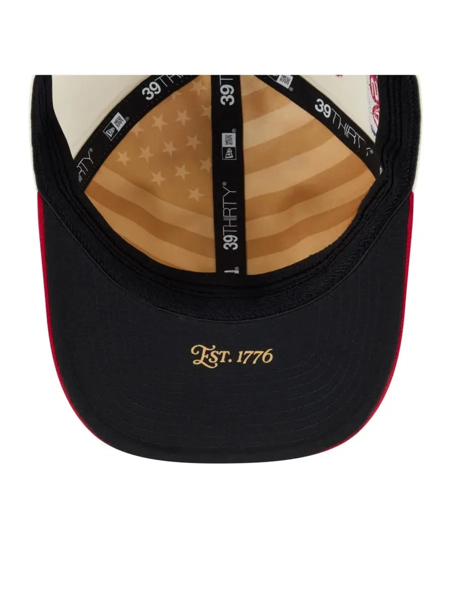 Бейсболка New Era 39THIRTY M-Crown с принтом, Minnesota Twins USA 250 — изображение 3 из 5, кремовый красный